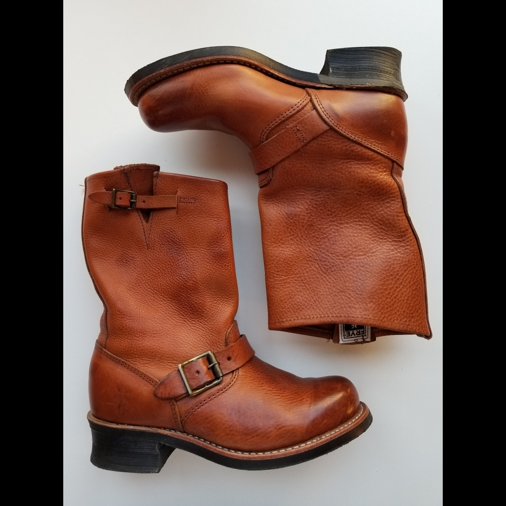Frye Engineer 12R Caramel Boot, Size 8
